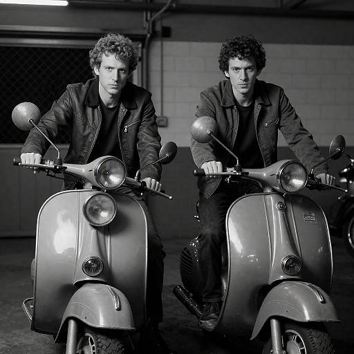 Vintage Garage Portrait with Motorcycles