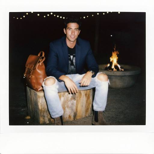 Stylish Man by Cozy Fire Pit