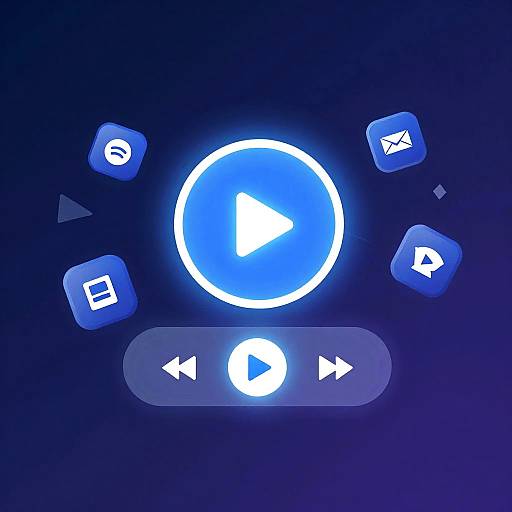 Glowing Digital Media Player UI