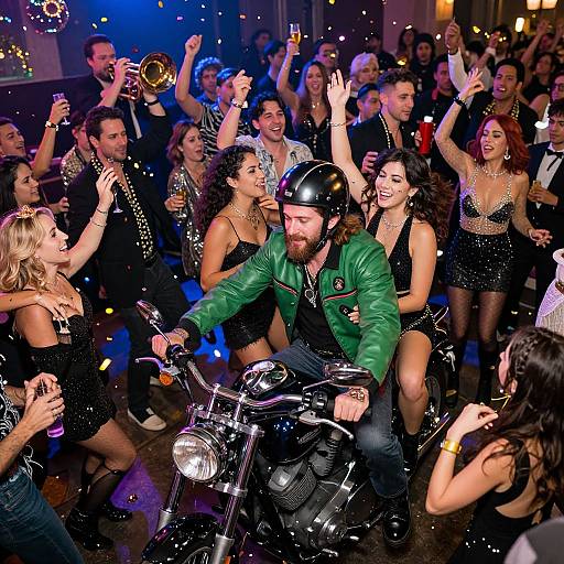 Vibrant New Year's Eve Motorcycle Party