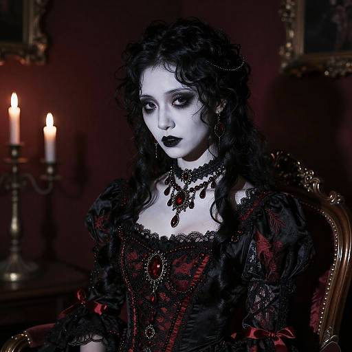 Gothic Victorian Portrait with Melancholy