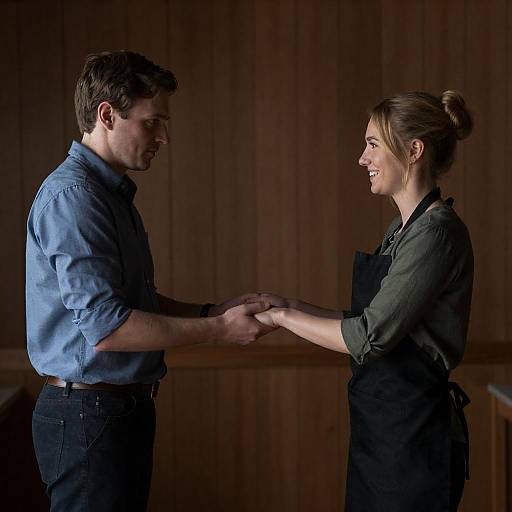 Intimate Moment in a Wooden Room