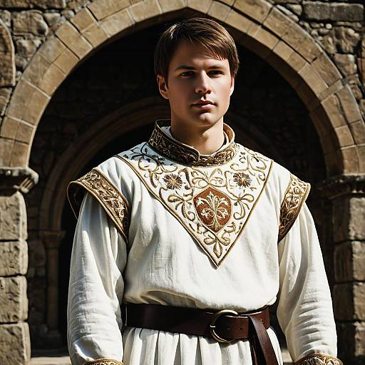 Young Man in Medieval Wedding Attire