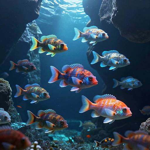 Bioluminescent Alien Fish on Europa