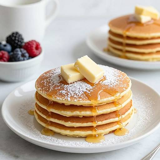 Golden Pancakes with Fresh Berries