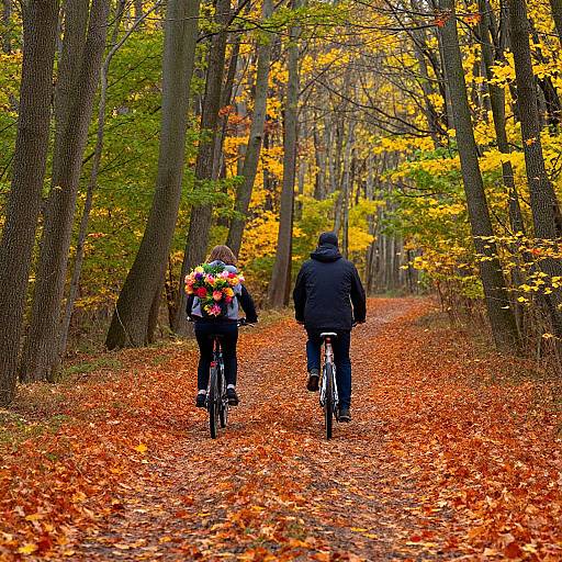 Photorealistic Autumn Forest Biking