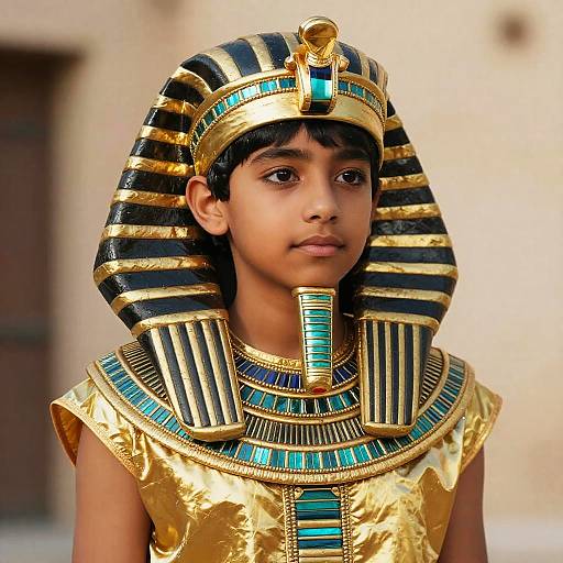 Young Boy in Egyptian Pharaoh Costume