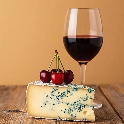 Colorful Cheese and Wine Still Life