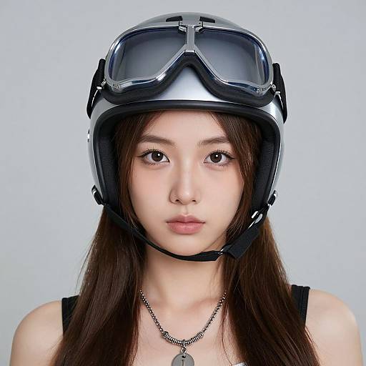 Realistic Space Rave Girl Portrait