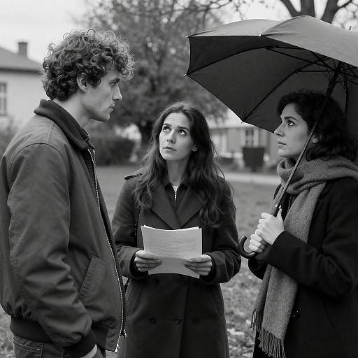 Three People in Intense Outdoor Portrait