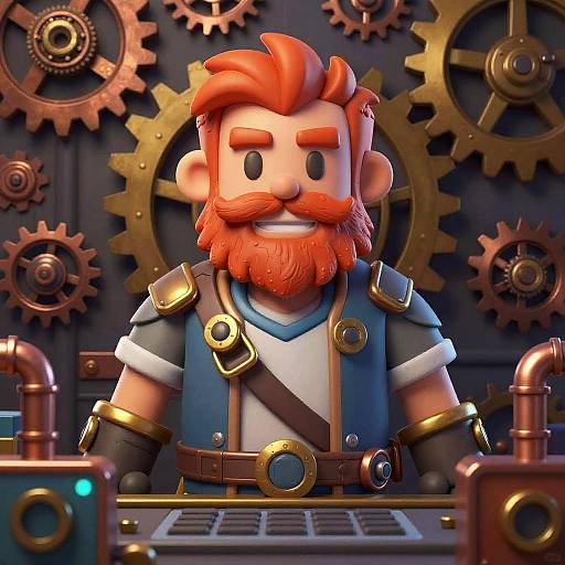 Steampunk Red Beard Game Avatar