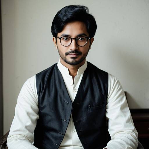 Portrait of Man in Traditional Indian Kurta and Vest