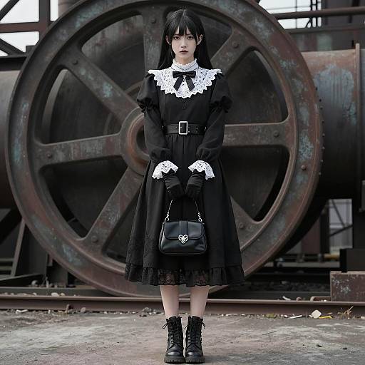 Gothic Elegance in Industrial Ruins