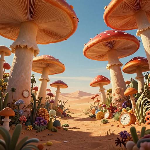 Surreal Garden in Desert Dreamscape