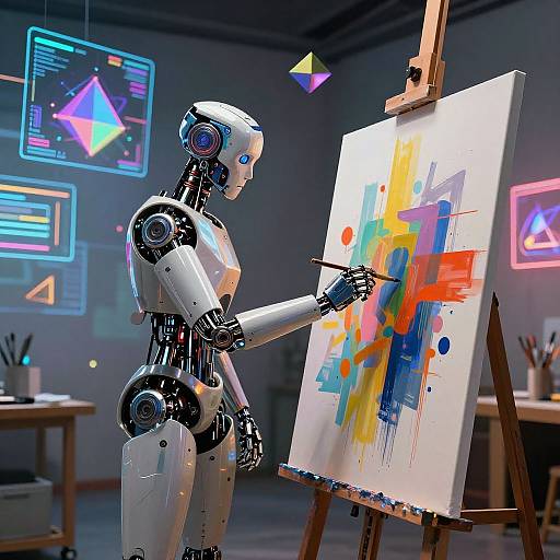 Robotic Artist in Abstract Studio