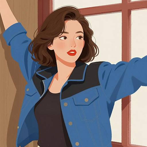Confident Woman in Vibrant Illustration