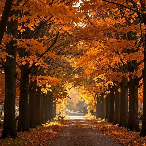 Golden Autumn Forest Pathway