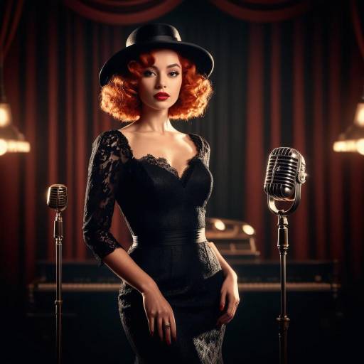 Glamorous Vintage Jazz Singer on Stage