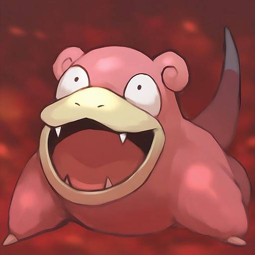 Illustration of Slowpoke, pokemon in the style of Kakage