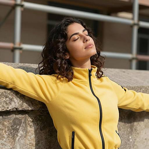 Serene Woman Embracing Sunlight