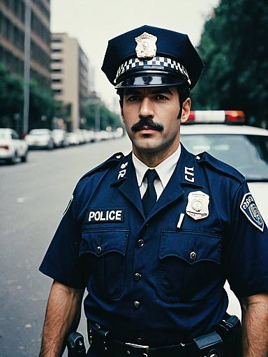 Police Officer Standing in Street