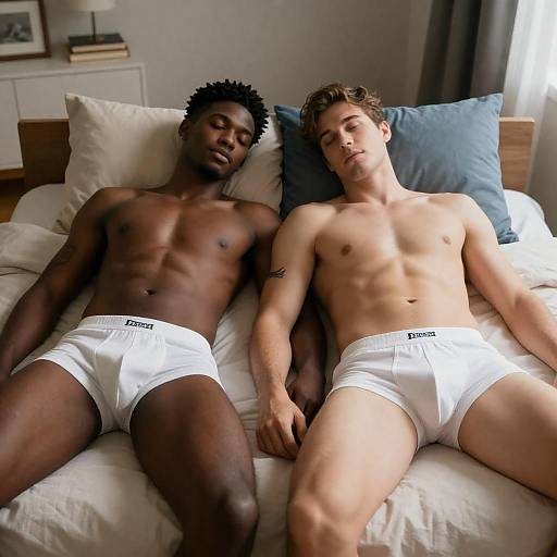 Intimate Moment Between Two Men in Sunlight