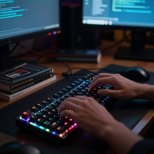 Close-Up Mechanical Keyboard Typing