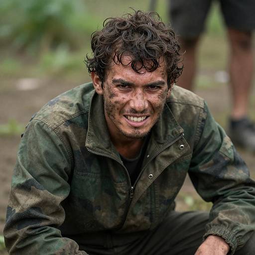 Candid Close-Up of a Weathered Man