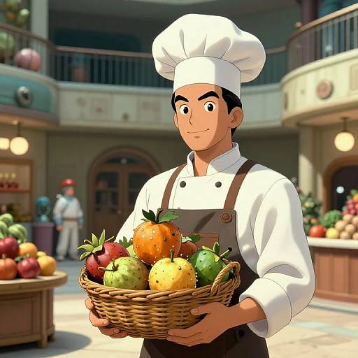 Retro-Futuristic Martian Vegetable Merchant