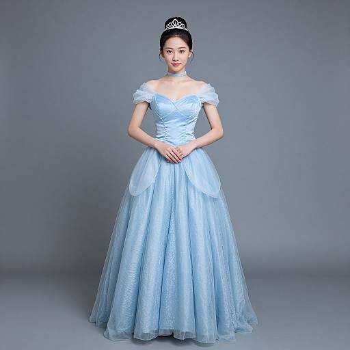 Cinderella in Elegant Blue Dress