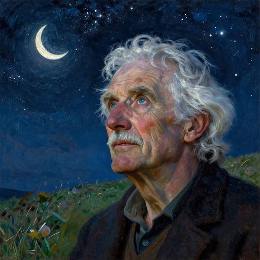 Impressionist Portrait of Wise Astronomer