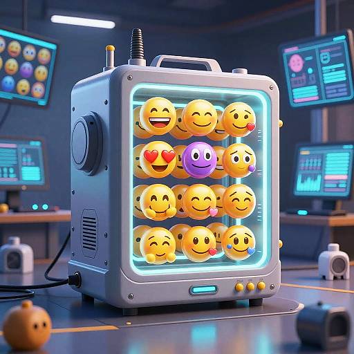 AI Emoji Generator in Futuristic Studio