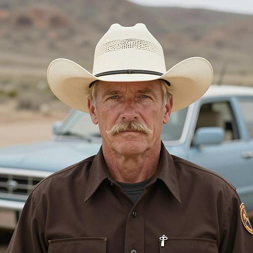 Middle-Aged Man in Cowboy Hat