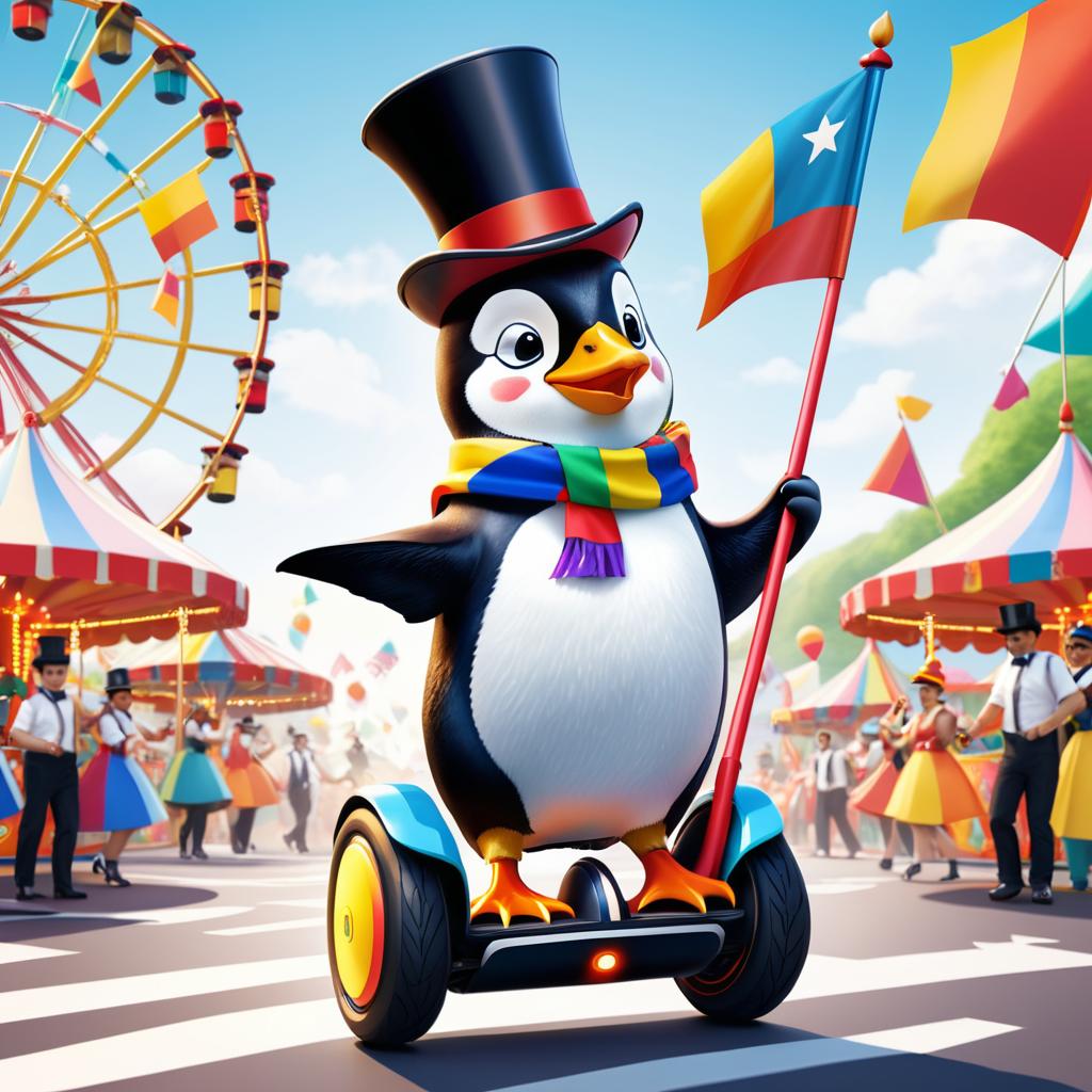 Carnival Penguin on a Segway Adventure