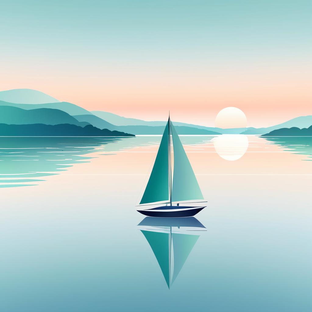 Tranquil Sailboat on a Calm Lake