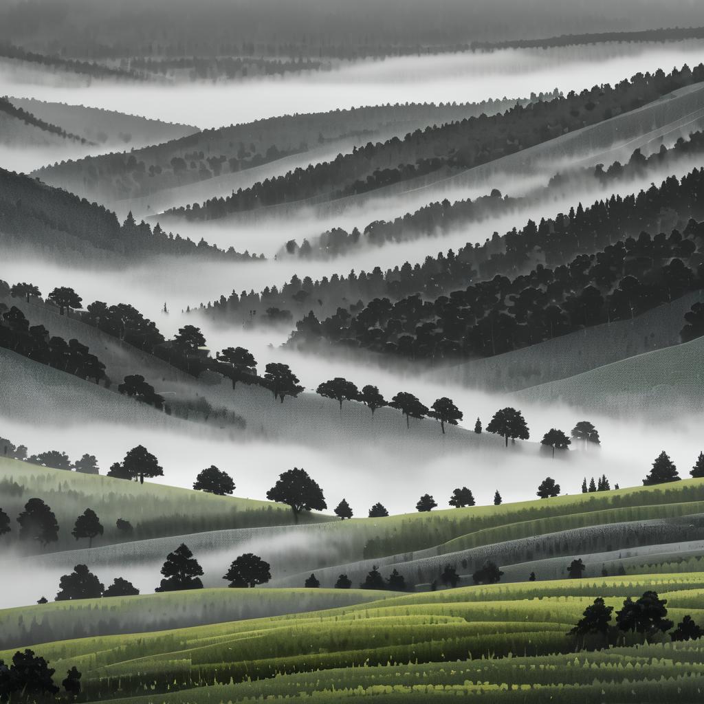 Misty Forest Uplands in Comic Style