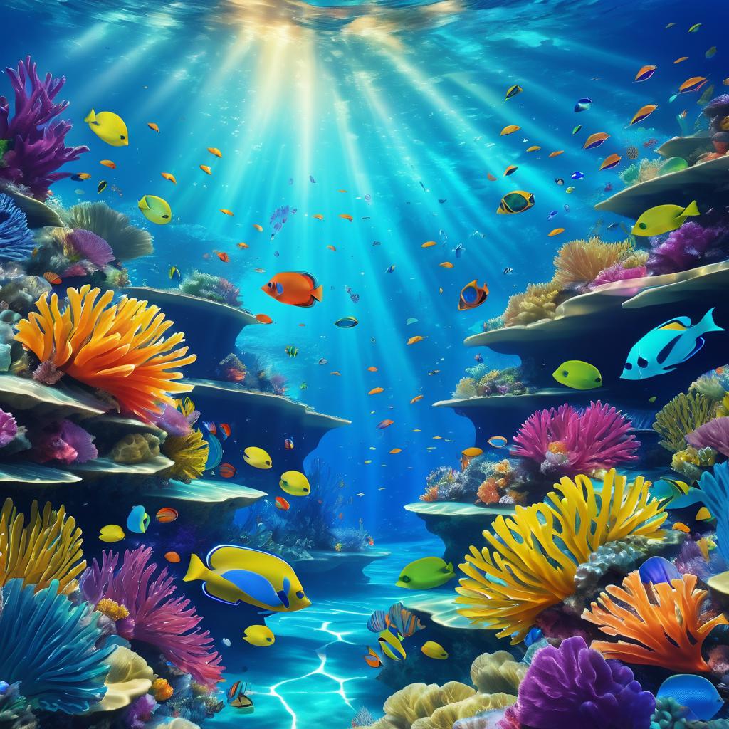 Vibrant Coral Reef with Colorful Marine Life