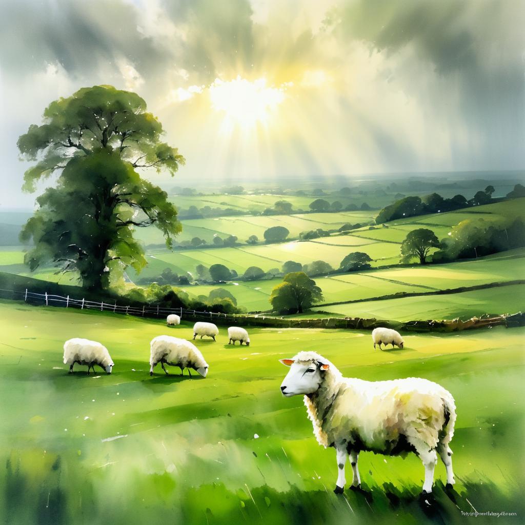 Sheep in Rain: A Gainsborough Landscape