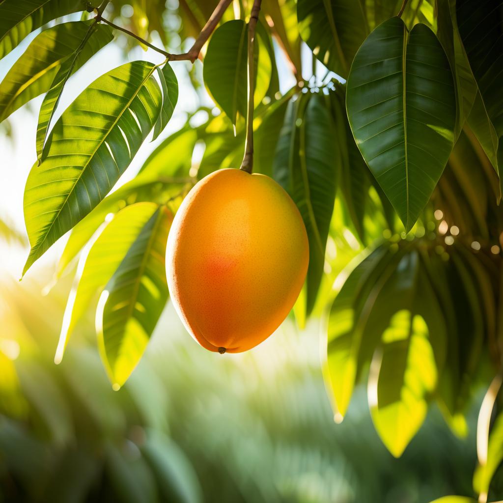 Vibrant Mango Close-Up in Sunlight