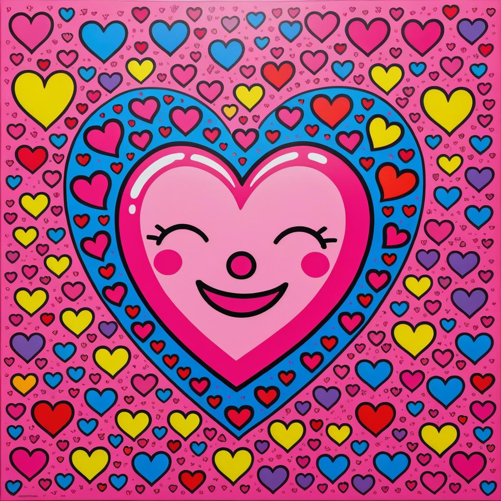 Cheerful Heart with Smiling Faces