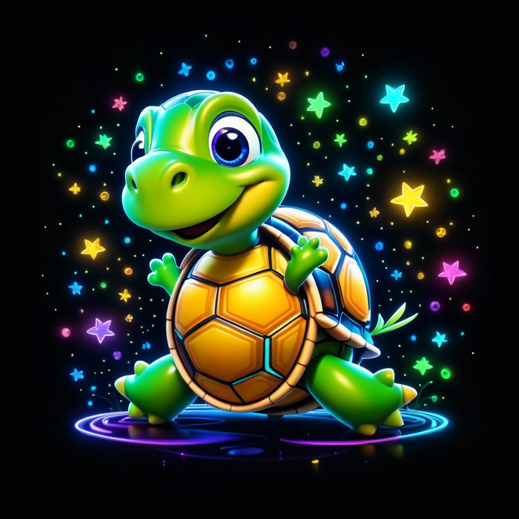 Joyful Turtle in Disney Pixar Style