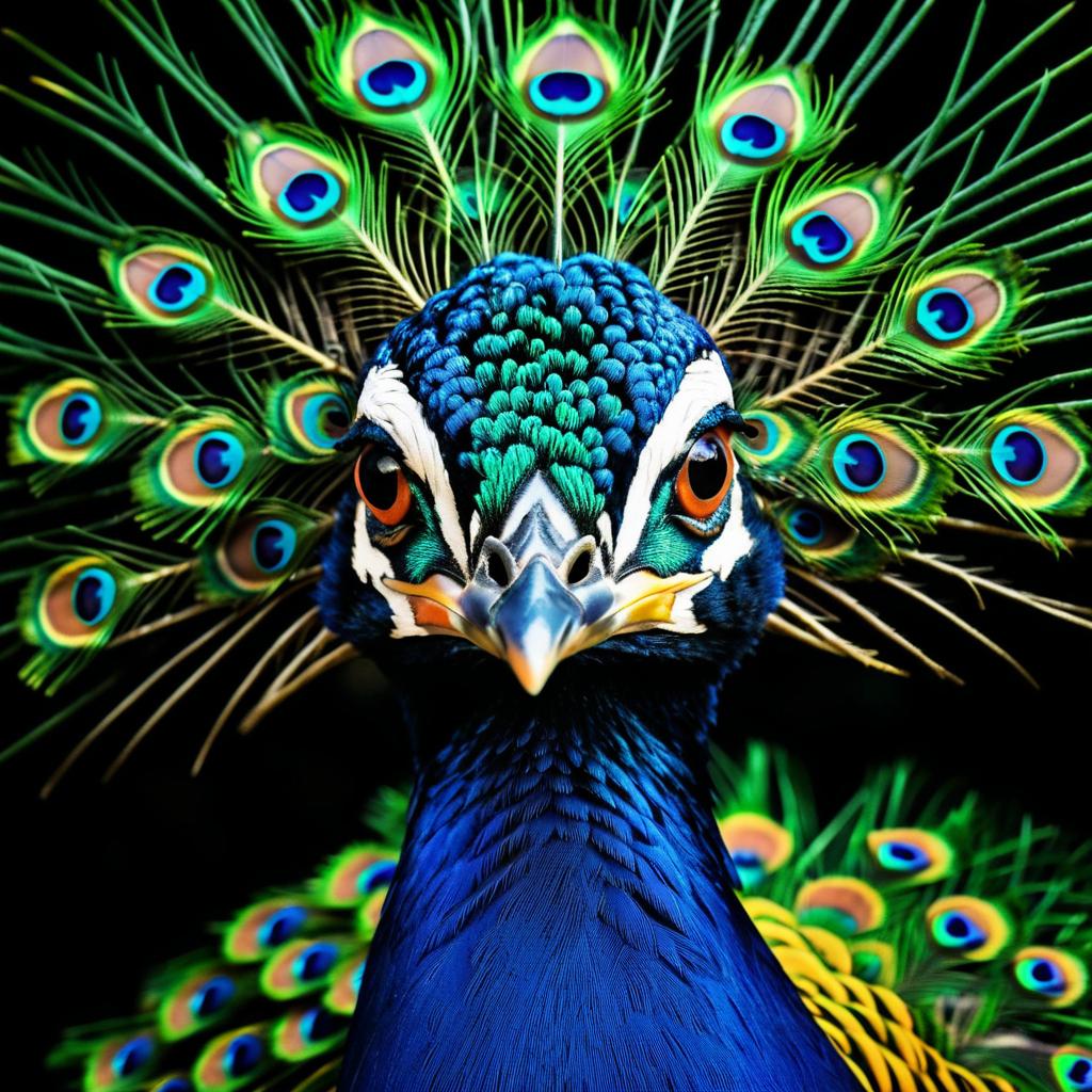 Seductive Close-Up of a Peacock Portrait