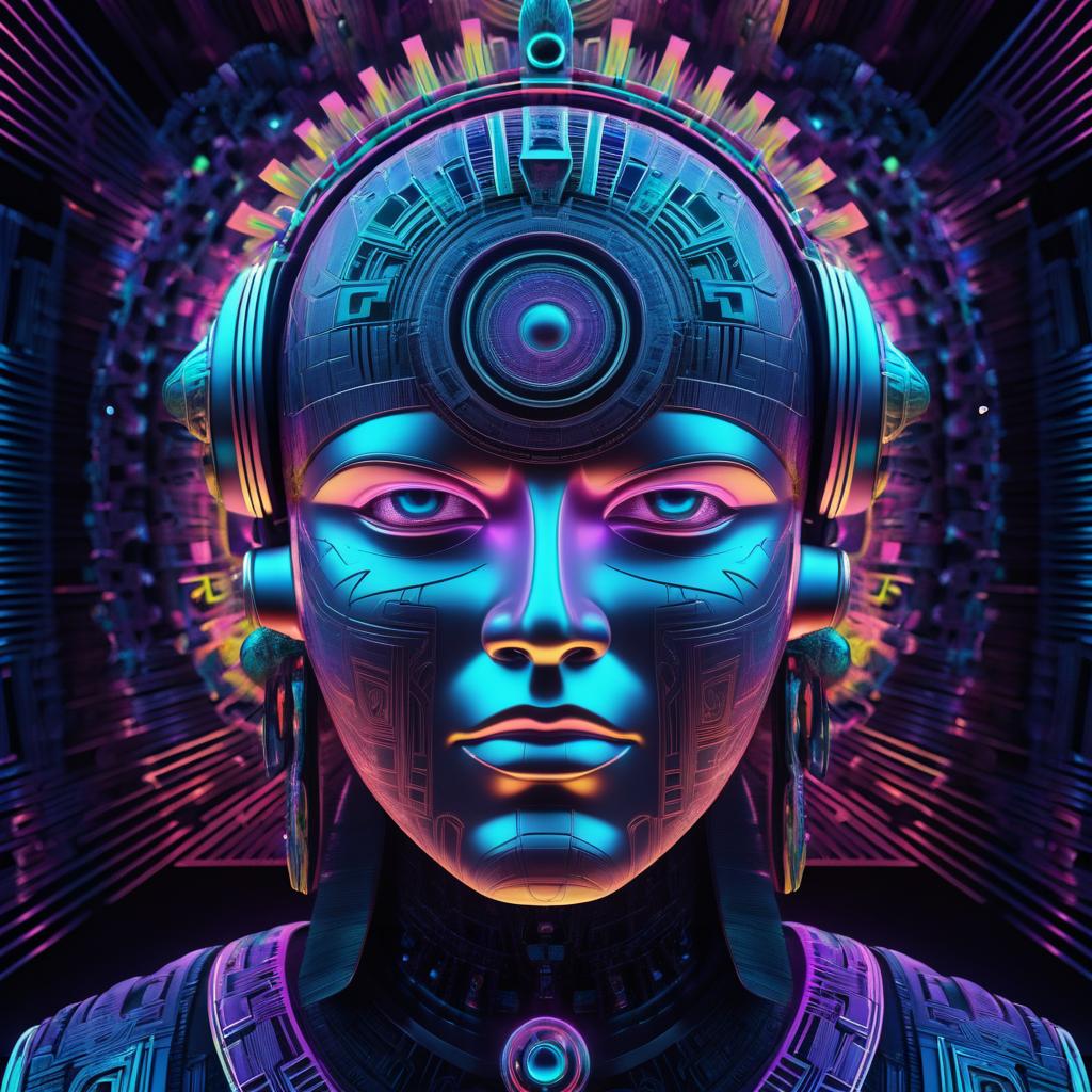 Surreal Cybernetic Deity in 3D