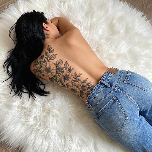 Elegant Woman on Furry Surface