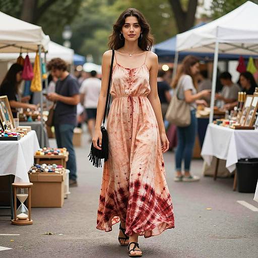 Bohemian Hourglass Woman at Flea Market