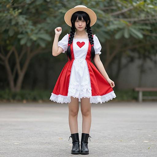 Reina Corazones Girl with Twin Braids