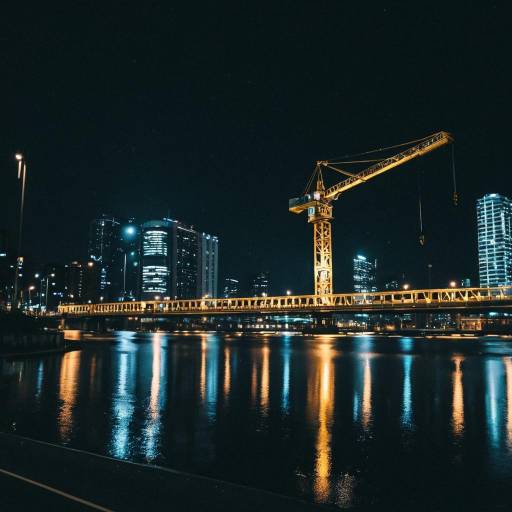 Urban Nightscape with Glimmering Lights