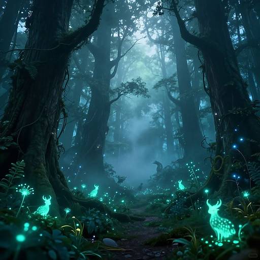 Enchanted Bioluminescent Forest Adventure