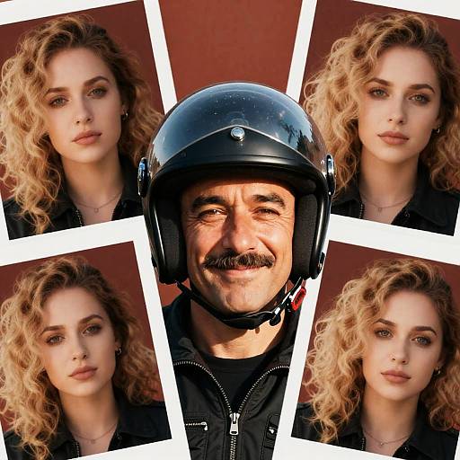 The Smirking Biker's Nostalgic Collage