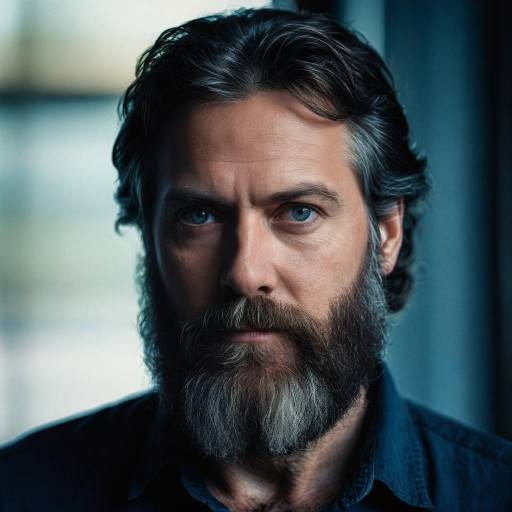 Intense Portrait of a Bearded Man